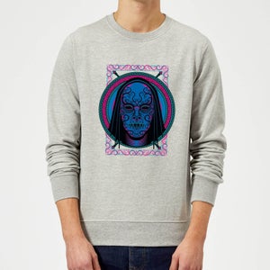 Harry Potter Neon Death Eater Mask Sweatshirt - Grey