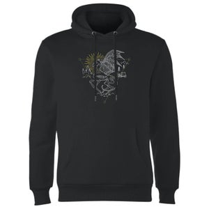 Harry Potter Thestral Line Art Hoodie - Black