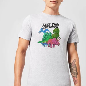Save The Dinosaurs Men's T-Shirt - Grey