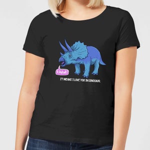 Rawr It Means I Love You In Dinosaur Women's T-Shirt - Black