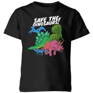 Save The Dinosaurs Kids' T-Shirt - Black