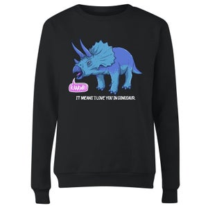 Rawr It Means I Love You In Dinosaur Women's Sweatshirt - Black
