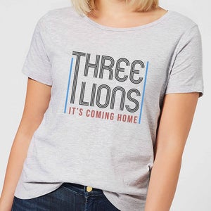 Three Lions It's Coming Home Women's T-Shirt - Grey