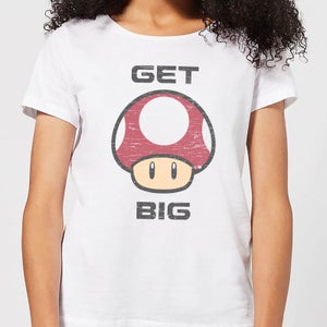 Nintendo Super Mario Get Big Mushroom Women's T-Shirt - White