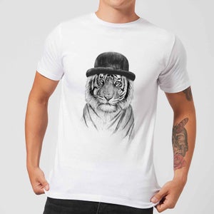 Balazs Solti Tiger In A Hat Men's T-Shirt - White