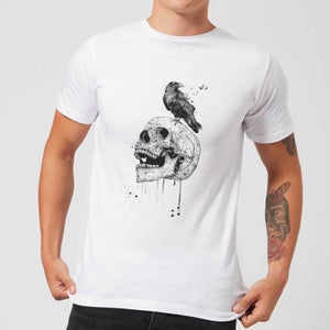 Balazs Solti Skull And Crow Men's T-Shirt - White