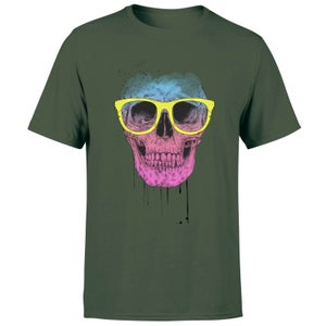 Balazs Solti Skull And Glasses Men's T-Shirt - Forest Green