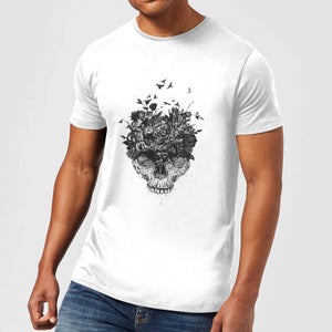 Balazs Solti Skulls And Flowers Men's T-Shirt - White