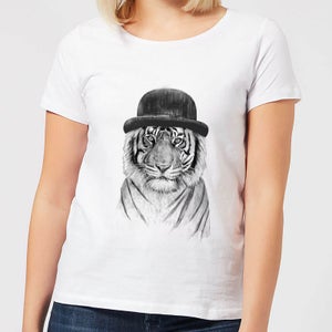 Balazs Solti Tiger In A Hat Women's T-Shirt - White