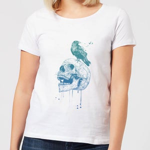 Balazs Solti Skull And Crow Women's T-Shirt - White