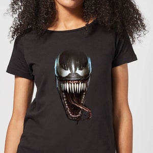 T-Shirt Venom Face Photographic - Nero - Donna