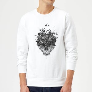 Balazs Solti Skulls And Flowers Sweatshirt - White