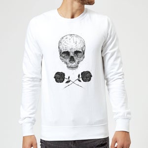 Balazs Solti Skull And Roses Sweatshirt - White