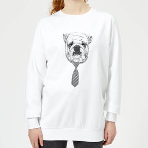 Suited And Booted Bulldog Women's Sweatshirt - White