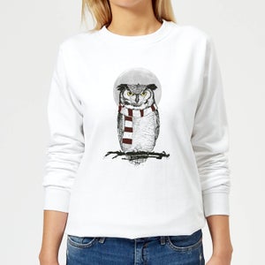 Owl And Moon Women's Sweatshirt - White