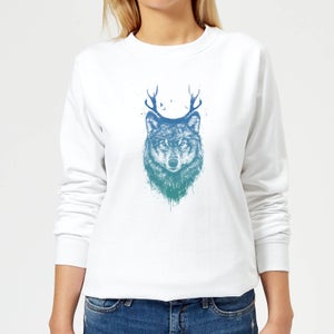 Wolf Women's Sweatshirt - White