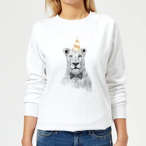 Party Lion Women's Sweatshirt - White