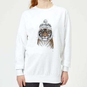 Winter Tiger Women's Sweatshirt - White