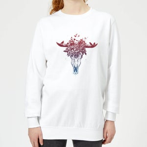 Skulls And Flowers Women's Sweatshirt - White
