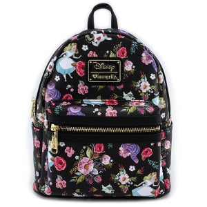 Loungefly Disney Alice in Wonderland Character Floral Print Mini-Backpack
