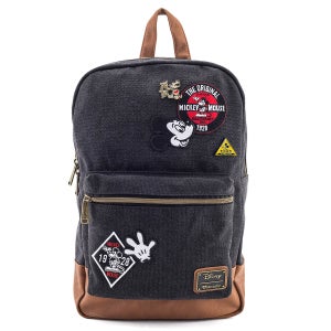 Loungefly Disney Mickey Mouse Patches Denim Backpack