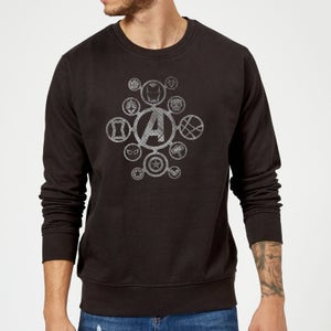 Sweat Homme Distressed Metal Icon Avengers - Noir