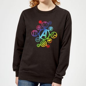 Avengers Rainbow Icon Women's Sweatshirt - Black