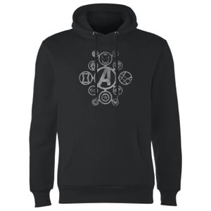 Avengers Distressed Metal Icon Hoodie - Zwart