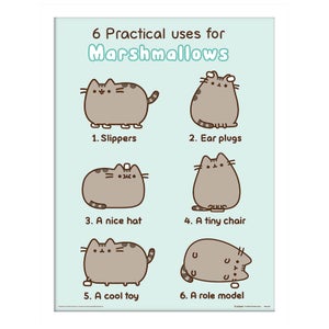 Pusheen (Practical Uses for Marshmallows) Framed 30 x 40cm Print