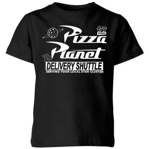 Toy Story Pizza Planet Logo Kinder T-Shirt - Schwarz