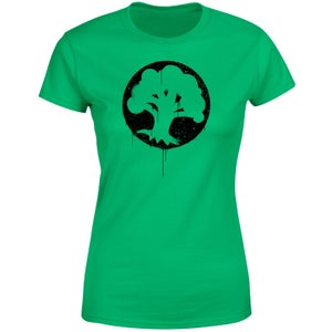 Magic The Gathering Green Mana Splatter Women's T-Shirt - Kelly Green