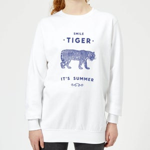 Florent Bodart Smile Tiger Women's Sweatshirt - White