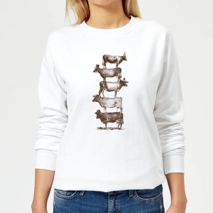 Florent Bodart Cow Cow Nuts Women's Sweatshirt - White
