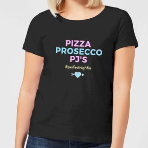 Be My Pretty Pizza Prosecco PJ's Women's T-Shirt - Black