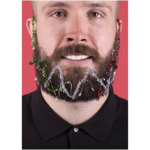 Christmas Beard Lights and Tinsel