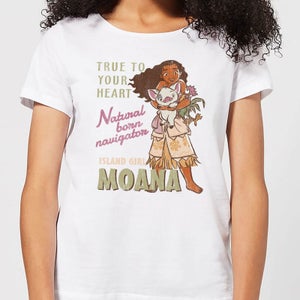 T-Shirt Femme Navigatrice Née Vaiana, la Légende du bout du monde Disney - Blanc