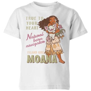 Vaiana (Moana) Natural Born Navigator Kinder T-Shirt - Weiß