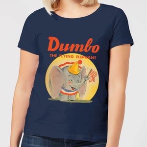 Dombo Flying Elephant Dames T-shirt - Navy