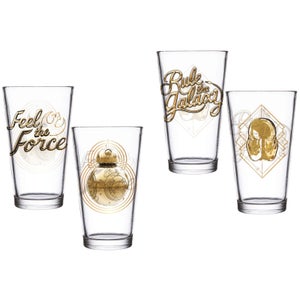 Funko Homeware Star Wars: The Last Jedi Set of 2 Pint Glasses - Rule The Galaxy & Feel The Force