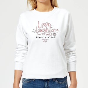 Sweat Femme Love Laughter - Friends - Blanc