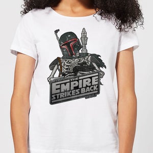 T-Shirt Femme Squelette Boba Fett Star Wars Classic - Blanc