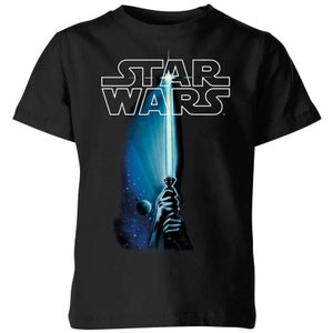 Star Wars Classic Lightsaber Kinder T-Shirt - Schwarz