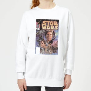 Star Wars Classic Classic Comic Book Cover Damen Pullover - Weiß