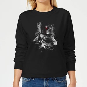 Star Wars Boba Fett Distressed Women's Sweatshirt - Black