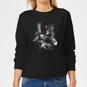 Star Wars Classic Boba Fett Distressed Damen Pullover - Schwarz