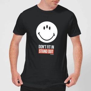 T-Shirt Homme Don't Fit In, Stand Out - Smiley World - Noir