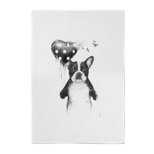 Balazs Solti Bulldog and Balloon Cotton Tea Towel