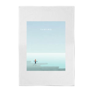 PlanetA444 Surfing Cotton Tea Towel