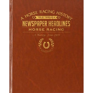 Horse Racing Newspaper Book - Brown Leatherette