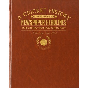 International Cricket Newspaper Book - Brown Leatherette